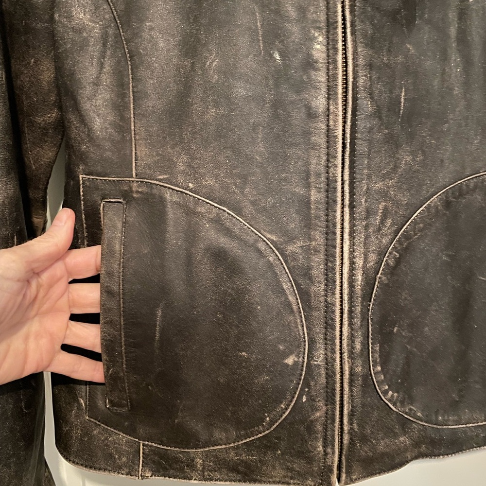Wilsons Leather Distressed Brown Jacket - Picture 3 of 6